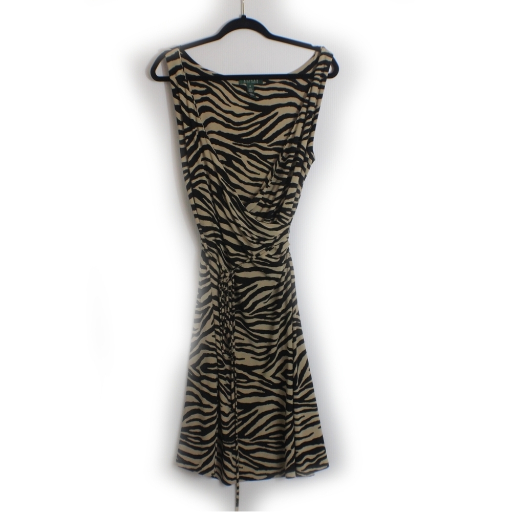Ralph Lauren maxi zebra print dress size medium